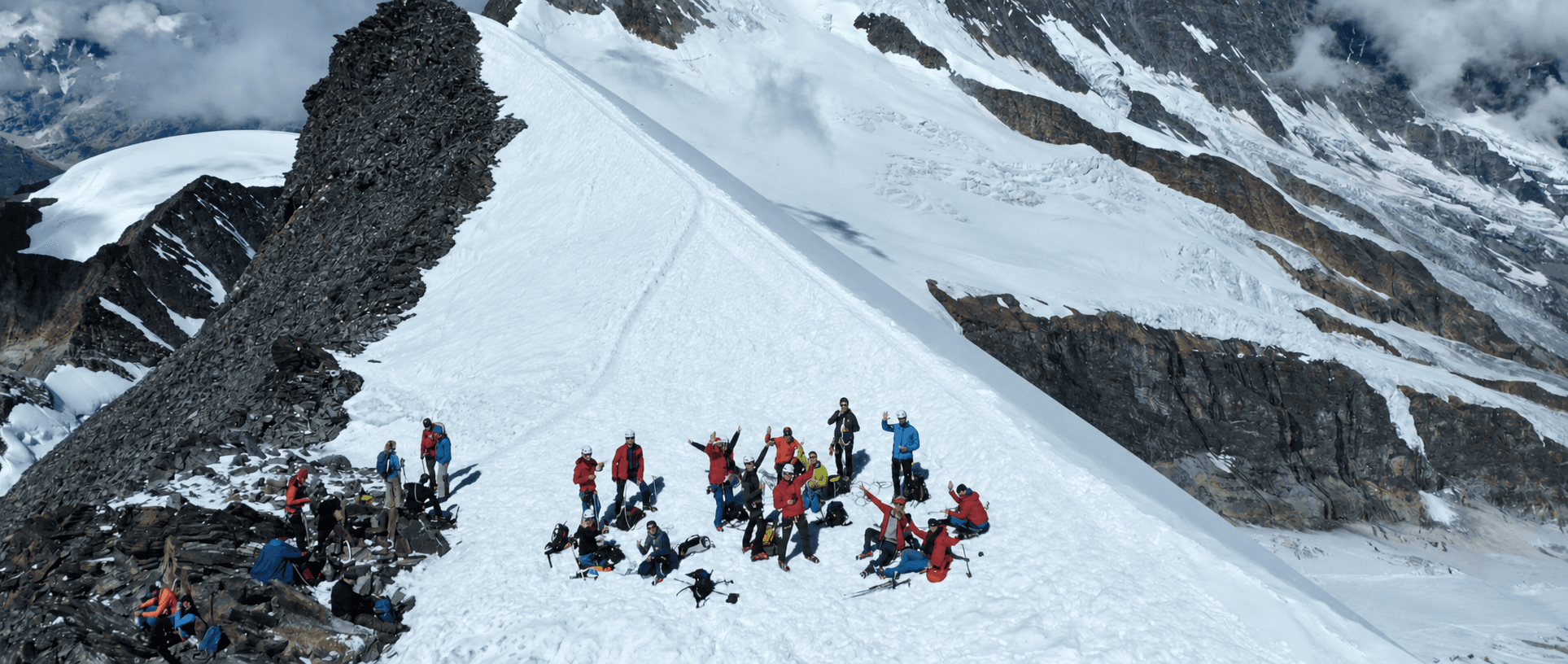 A Softcom climbing team on the Swiss peaks